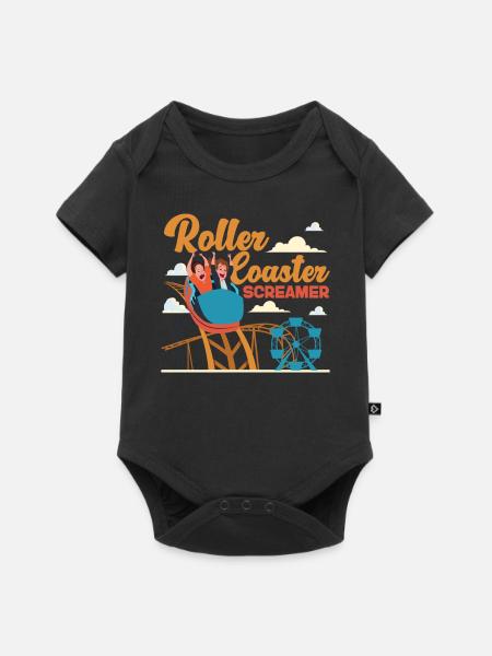 Roller Coaster Roller Coaster - Baby Premium Kurzarmbody - Schwarz