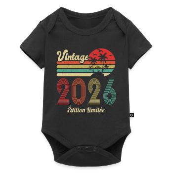 2026 Vintage Anniversaire Idée Cadeau 2026 - Body à manches courtes Premium Bébé - noir - Devant