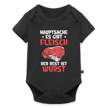 Fleischer Metzger - Baby Premium Kurzarmbody - Schwarz - Vorne