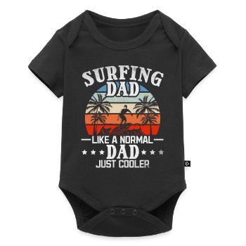 Surfing Dad like a normal dad Just Cooler I - Baby Premium short-sleeve bodysuit - black - Front