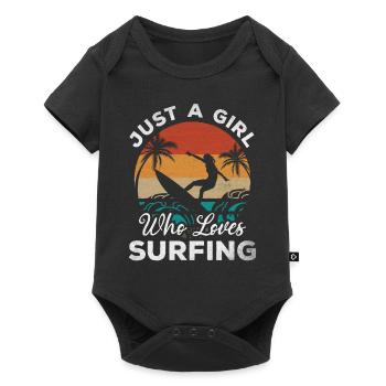 Surfing Girl - Just a girl who loves to surf - - Baby Premium short-sleeve bodysuit - black - Front