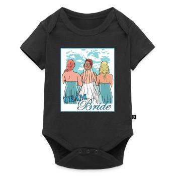 Team Braut Brautjungfer Braut Duschfeier Ehe - Baby Premium Kurzarmbody - Schwarz - Vorne
