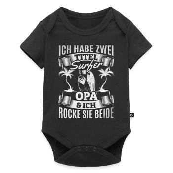 Surfer Opa Surfen Opa Surfing Surfbrett Surfing - Baby Premium Kurzarmbody - Schwarz - Vorne