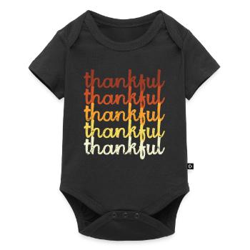 Cute Grateful Retro Vintage Food Thanksgiving - Baby Premium short-sleeve bodysuit - black - Front