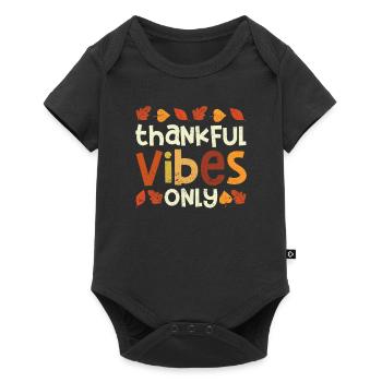 Funny Cute Thanksgiving Dinner Pilgrim Grateful - Baby Premium short-sleeve bodysuit - black - Front