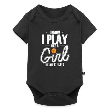 Je sais que je joue comme une fille Essayez de suivre le rythme - Body à manches courtes Premium Bébé - noir - Devant