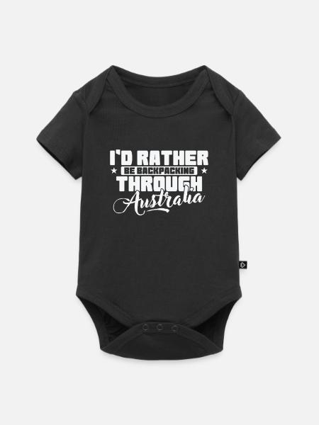 I'd rather Backpacking through Australia - Baby Premium Kurzarmbody - Schwarz