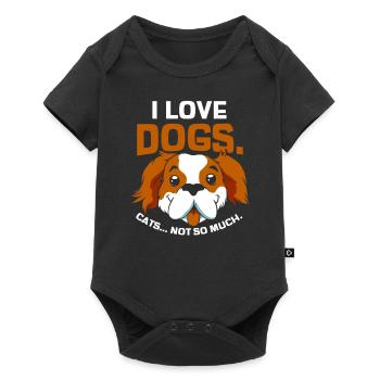 Ich Liebe Hunde Katzen Nicht So Sehr Hund Welpe - Baby Premium Kurzarmbody - Schwarz - Vorne
