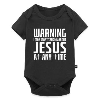 Warning I May Start Talking About Jesus - Baby Premium short-sleeve bodysuit - black - Front