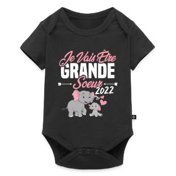 Je Vais Être Grande Sœur 2022, Annonce Grossesse - Body à manches courtes Premium Bébé - noir - Devant