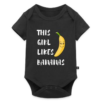 Girl Likes Bananas Fruit de banane tropicale - Body à manches courtes Premium Bébé - noir - Devant