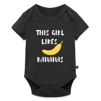 Banana Exotic Fruits Ironisches Zitat Ban - Baby Premium Kurzarmbody - Schwarz - Vorne