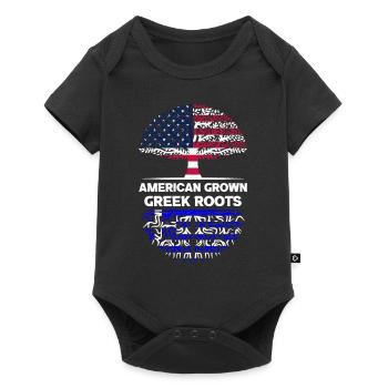 American Grown Greek Roots Greece - Baby Premium short-sleeve bodysuit - black - Front