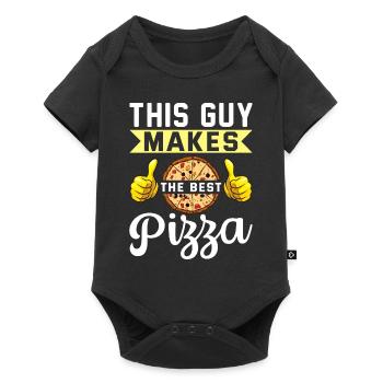 Pizza design for pizza makers and pizza lovers - Baby Premium short-sleeve bodysuit - black - Front