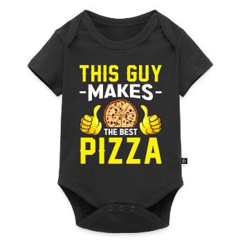 Pizza design for pizza makers and pizza lovers - Baby Premium short-sleeve bodysuit - black - Front