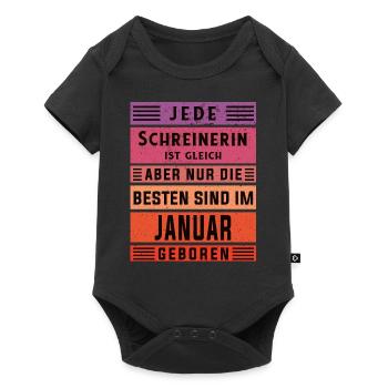 Zimmerer Geburtstag Januar geboren Schreinerin - Baby Premium Kurzarmbody - Schwarz - Vorne