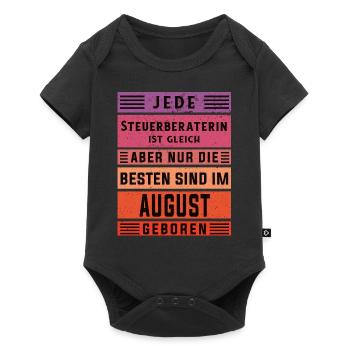 Buchhalter Geburtstag August geboren - Baby Premium Kurzarmbody - Schwarz - Vorne