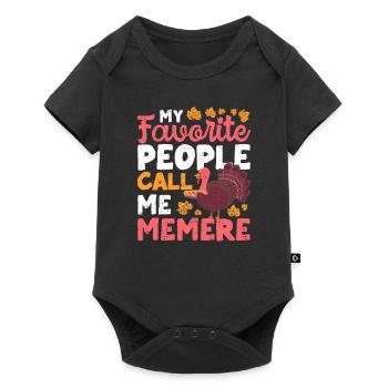 Funny Thanksgiving Turkey My Favorite People - Baby Premium short-sleeve bodysuit - black - Front