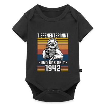 Faultier Geburtstag 1942 Geboren Jahrgang 1942 - Baby Premium Kurzarmbody - Schwarz - Vorne