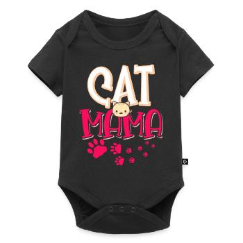 Katze Mama Kätzchen Tier Tierliebhaber Mutter - Baby Premium Kurzarmbody - Schwarz - Vorne
