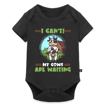 Éleveur de vaches Agriculteur Agricole Hommes Femmes - Body à manches courtes Premium Bébé - noir - Devant