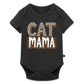 Katze Mama Leopard Kätzchen Tier Haustier - Baby Premium Kurzarmbody - Schwarz - Vorne