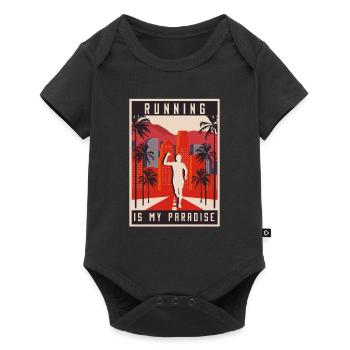 Kalifornien Palmen Marathon, Trailrunning - Baby Premium Kurzarmbody - Schwarz - Vorne