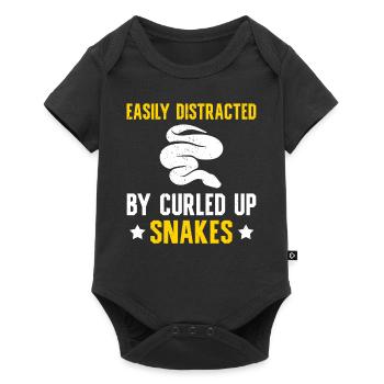Banana Ball Python Spruch - Baby Premium Kurzarmbody - Schwarz - Vorne