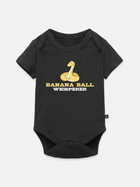Banana Ball Python Flüsterer - Baby Premium Kurzarmbody - Schwarz
