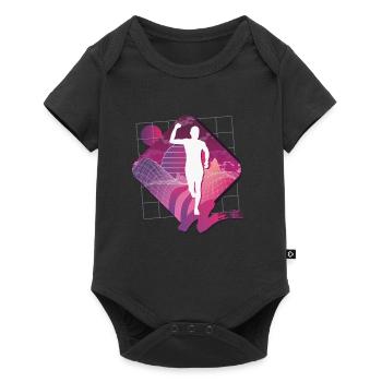 Vaporwave Synthwave Marathon, Trailrunning - Baby Premium Kurzarmbody - Schwarz - Vorne
