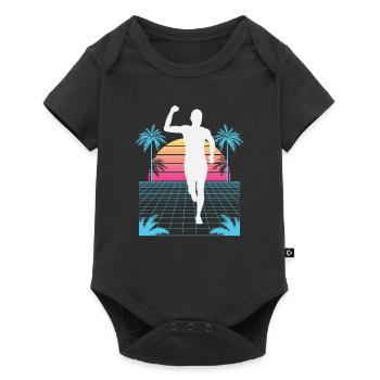 Vaporwave Synthwave Marathon, Trail Running - Body à manches courtes Premium Bébé - noir - Devant