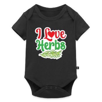 J’adore les herbes herbes herbes aromatiques jardin d’herbes aromatiques - Body à manches courtes Premium Bébé - noir - Devant