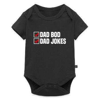 Fête des pères Papa Drôle Papa Bod Papa Blagues - Body à manches courtes Premium Bébé - noir - Devant