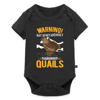 May spontaneously talk about Quails Wachtel - Baby Premium Kurzarmbody - Schwarz - Vorne