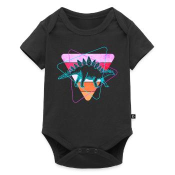 Dinosaures stégosaures - Body à manches courtes Premium Bébé - noir - Devant