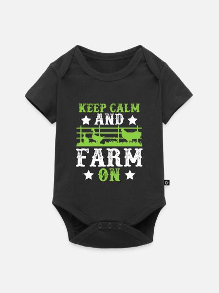 keep calm farm - Baby Premium Kurzarmbody - Schwarz
