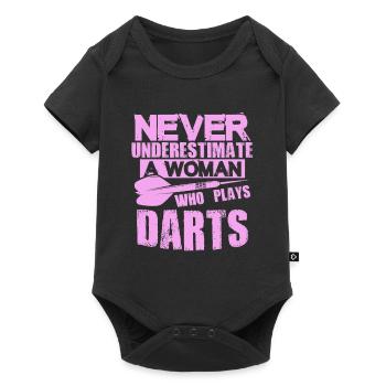 dart do not underestimate woman - Baby Premium short-sleeve bodysuit - black - Front