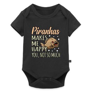 Piranha - Baby Premium Kurzarmbody - Schwarz - Vorne