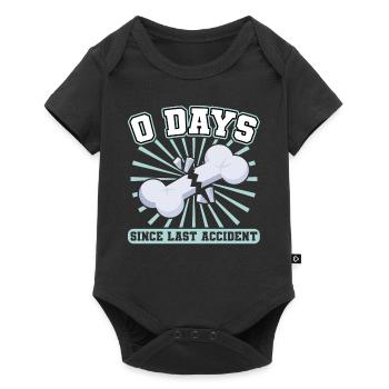 0 days since last accident - broken bone - Baby Premium short-sleeve bodysuit - black - Front