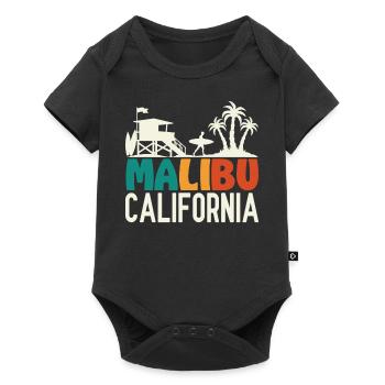 Malibu California Surfer Rettungsschwimmerstation - Baby Premium Kurzarmbody - Schwarz - Vorne