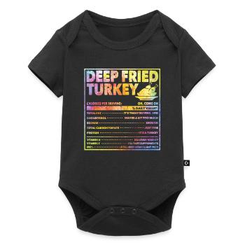 Frittierter Truthahn Lustiges Thanksgiving-Dinner - Baby Premium Kurzarmbody - Schwarz - Vorne