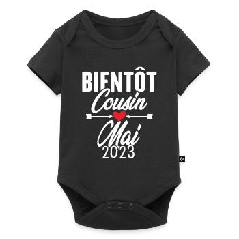 Bientôt Cousin Mai 2023, Annonce Grossesse - Body à manches courtes Premium Bébé - noir - Devant