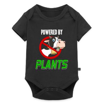 Propulsé par des plantes Awesome Retro Vegan Designs - Body à manches courtes Premium Bébé - noir - Devant