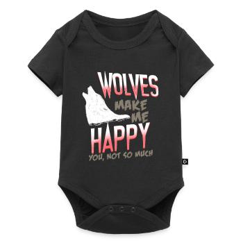 Wolves Make Me Happy You Not So Much Funny - Baby Premium short-sleeve bodysuit - black - Front