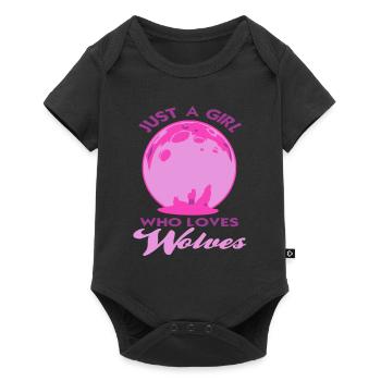 Just A Girl Who Loves Wolves Awesome Retro - Baby Premium short-sleeve bodysuit - black - Front