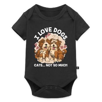 Ich Liebe Hunde Katzen Nicht So Sehr Hund Welpe - Baby Premium Kurzarmbody - Schwarz - Vorne