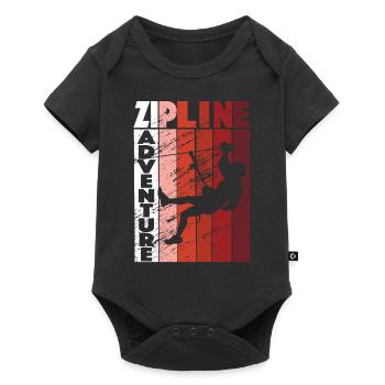 Zipline -Abenteuer Retro Ziplining - Baby Premium Kurzarmbody - Schwarz - Vorne