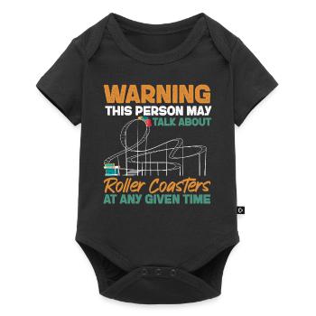 Roller Coaster Warning This Person - Baby Premium short-sleeve bodysuit - black - Front