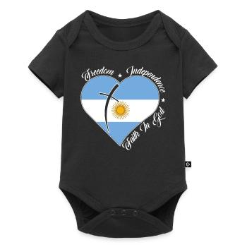 Liberté Foi en Dieu - Argentine - Body à manches courtes Premium Bébé - noir - Devant