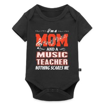 Je suis une maman et un professeur de musique Rien ne me fait peur - Body à manches courtes Premium Bébé - noir - Devant